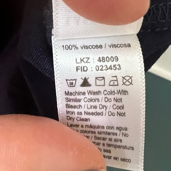 LASCANA Women’s Navy Blue Tie Sleeve Off-The-Shoulder Dress Smock Size 4 Boho - Picture 9 of 9